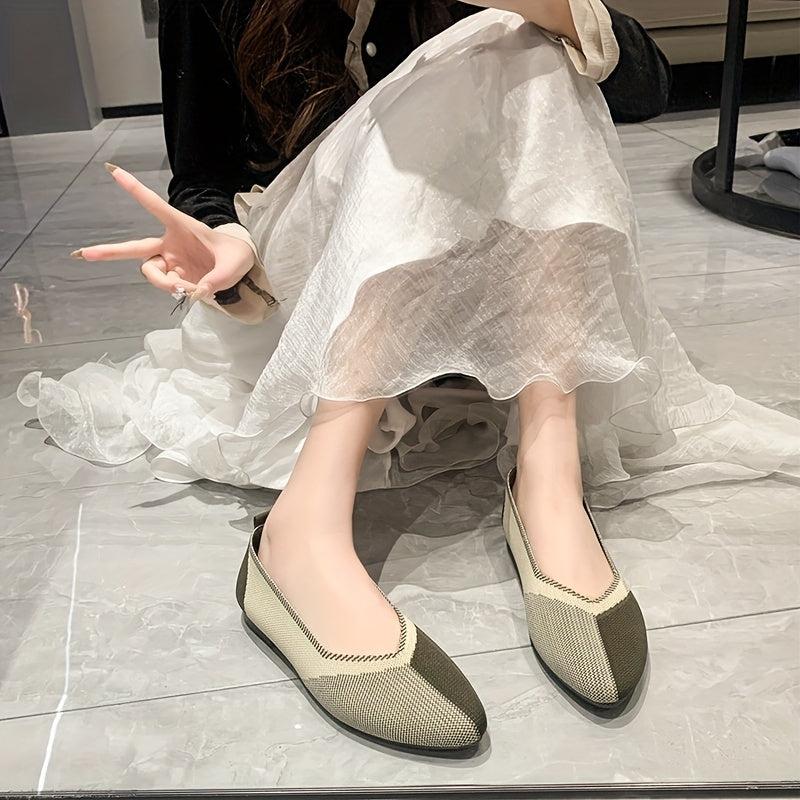 Women's Lightweight Knit Casual Shoes Soft Sole Flat Shoes
