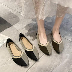 Women's Lightweight Knit Casual Shoes Soft Sole Flat Shoes