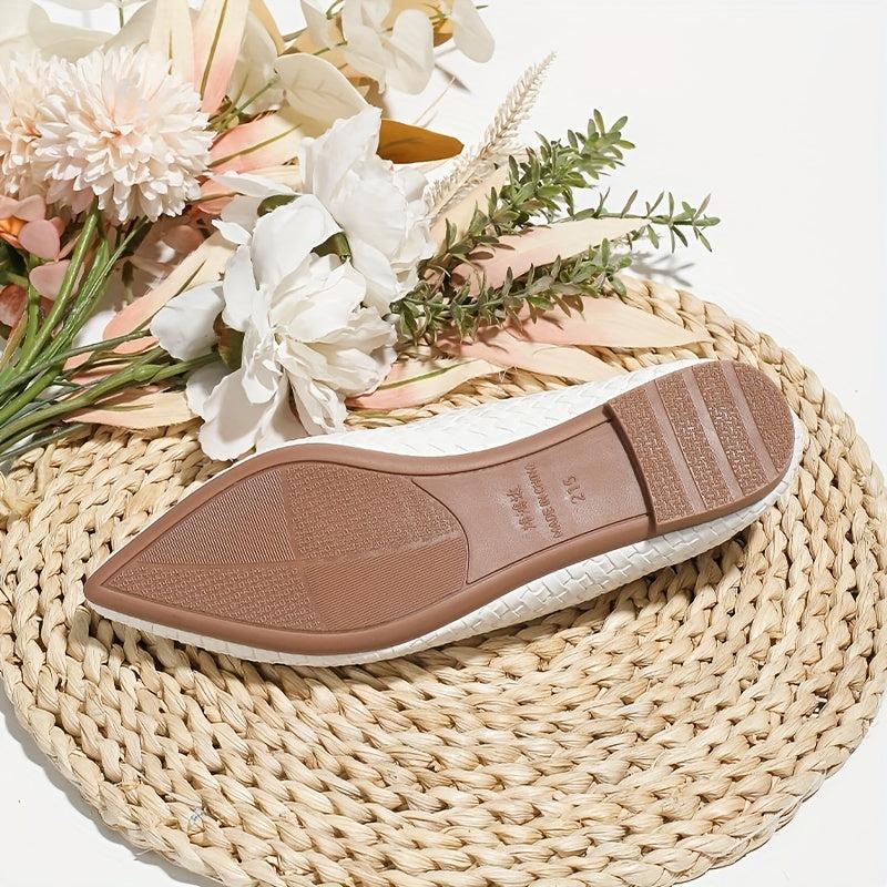 Women's Braided Detail Flat Shoes Slip On Comfy Ballet Flats