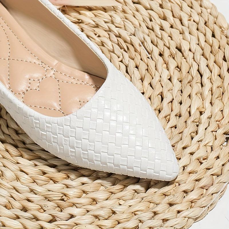 Women's Braided Detail Flat Shoes Slip On Comfy Ballet Flats