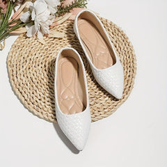 Women's Braided Detail Flat Shoes Slip On Comfy Ballet Flats