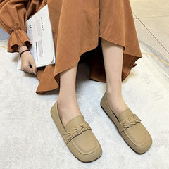 Women's Ruched Decor Flat Loafers Slip On Low Round Toe Non slip Comfy Shoes