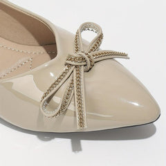 Women's Bowkbot Flat Shoes Pointed Toe Soft Sole Versatile Dress Work Flats
