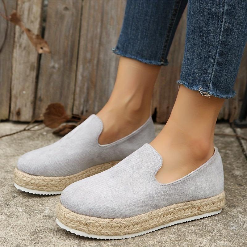Women's Platform Loafers Slip On Espadrille Shoes