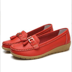 Women's Tassel Flat Loafers Soft Slip On Shoes Casual Round Toe Flats