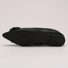 Buckle Decor Ballet Flats Pointed Toe Slip On Work Shoes