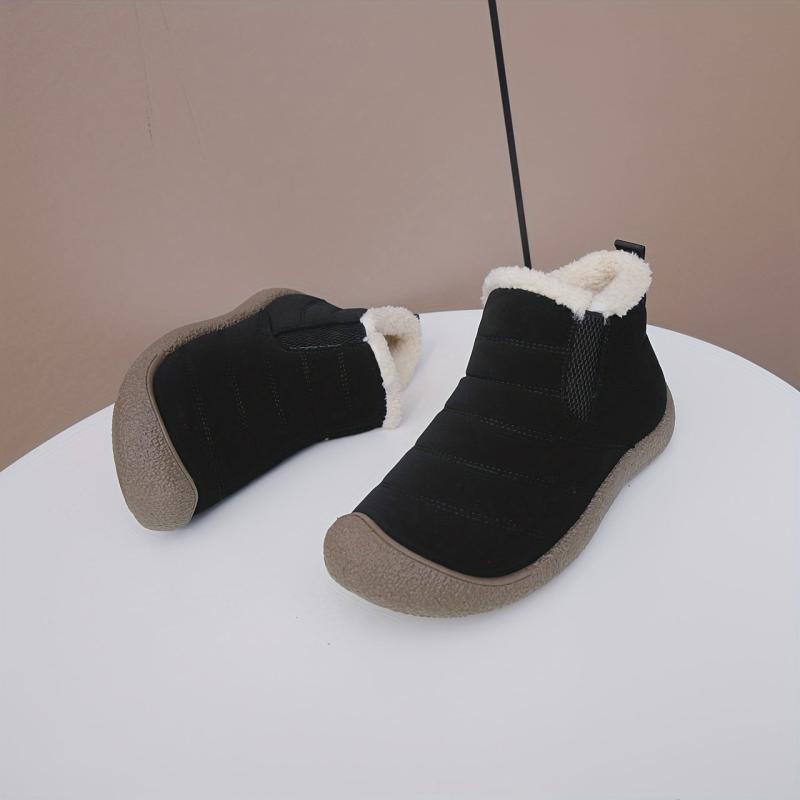 Women's Solid Snow Boots Plush Lined Slip On Winter Non Slip Boots