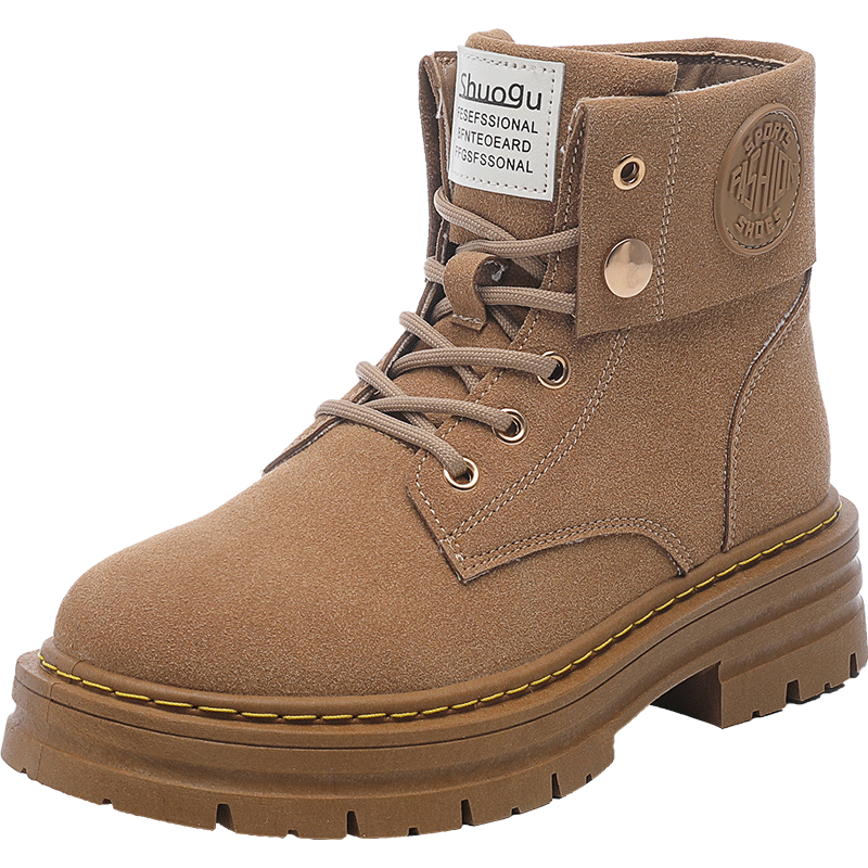 Platform Lace Up Combat Boots Zipper Women's Footwear