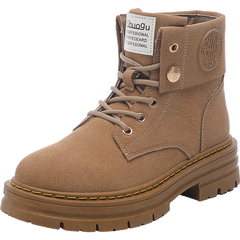 Platform Lace Up Combat Boots Zipper Women's Footwear