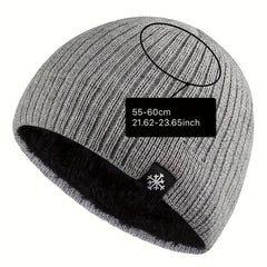 Men's Casual Velvet Knitted Hat Windproof Warm Woolen Hat