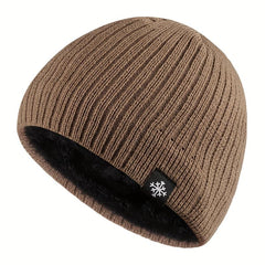 Men's Casual Velvet Knitted Hat Windproof Warm Woolen Hat