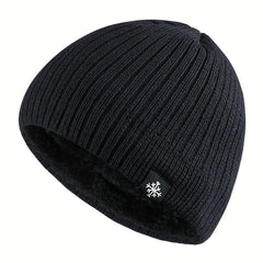Men's Casual Velvet Knitted Hat Windproof Warm Woolen Hat