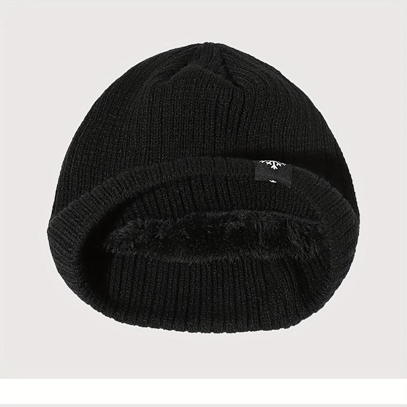 Men's Casual Velvet Knitted Hat Windproof Warm Woolen Hat