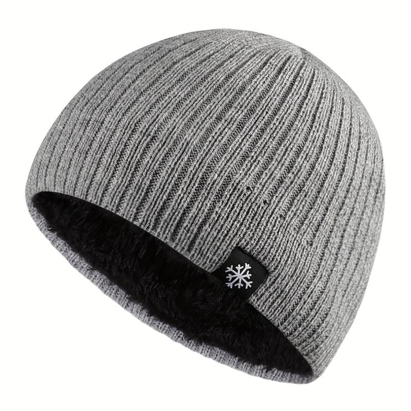 Men's Casual Velvet Knitted Hat Windproof Warm Woolen Hat