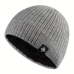 Men's Casual Velvet Knitted Hat Windproof Warm Woolen Hat