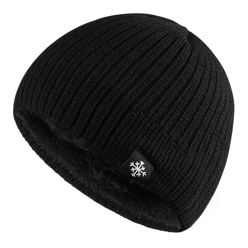 Men's Casual Velvet Knitted Hat Windproof Warm Woolen Hat