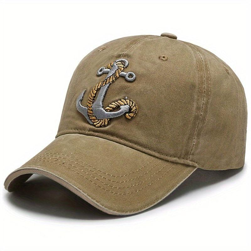 Anchor Embroidered Baseball Cap Lightweight Adjustable Trucker Sun Hat
