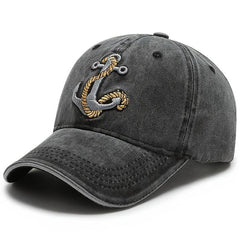 Anchor Embroidered Baseball Cap Lightweight Adjustable Trucker Sun Hat