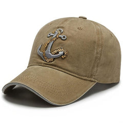 Anchor Embroidered Baseball Cap Lightweight Adjustable Trucker Sun Hat