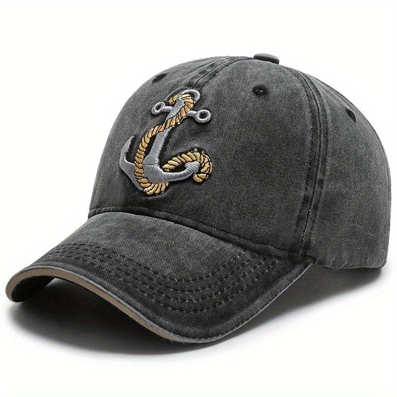Anchor Embroidered Baseball Cap Lightweight Adjustable Trucker Sun Hat
