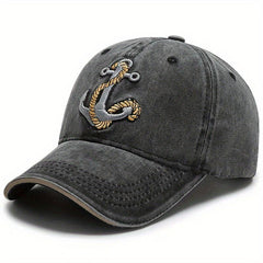 Anchor Embroidered Baseball Cap Lightweight Adjustable Trucker Sun Hat