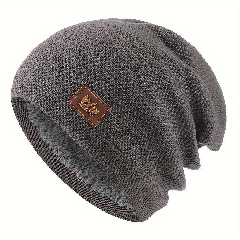 Fleece Knitted Hat Ear Protection Hat for Outdoor Activities