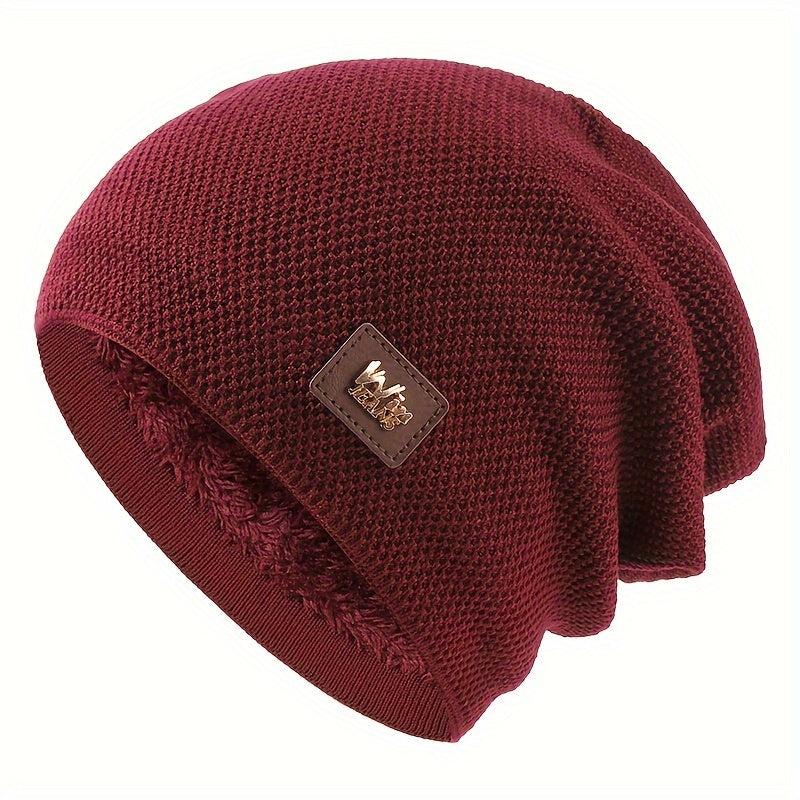 Fleece Knitted Hat Ear Protection Hat for Outdoor Activities