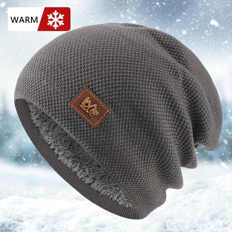 Fleece Knitted Hat Ear Protection Hat for Outdoor Activities