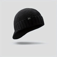 Men's Plush Knitted Beanie Hat, Windproof & Warm