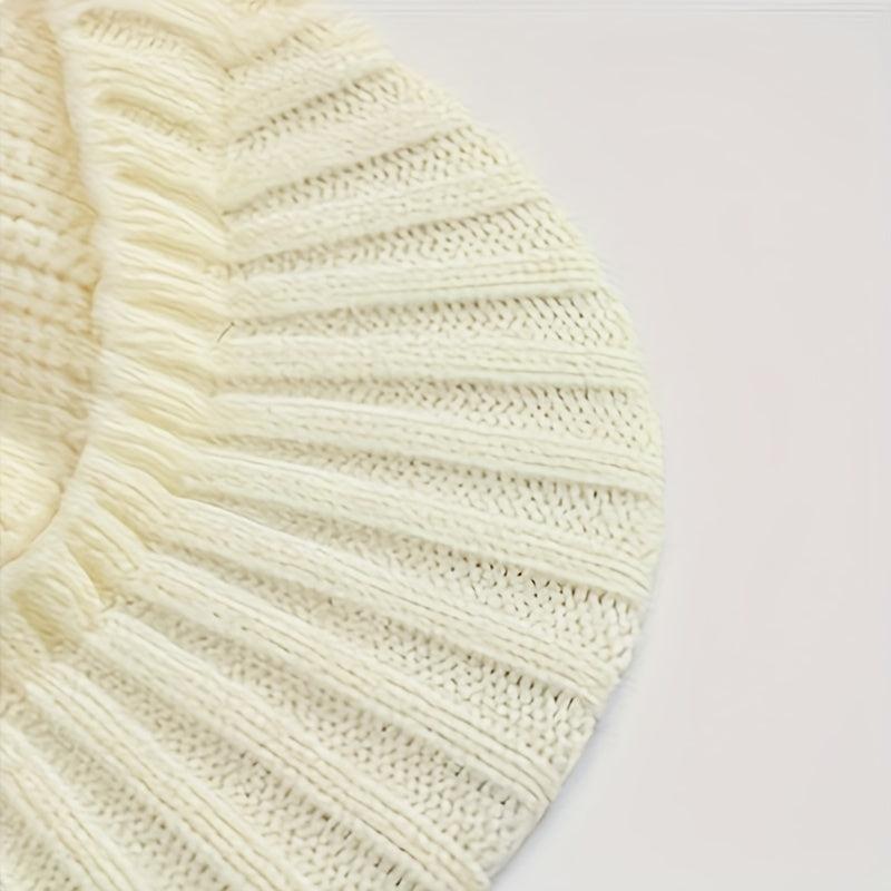 Men's Plush Knitted Beanie Hat, Windproof & Warm