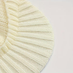 Men's Plush Knitted Beanie Hat, Windproof & Warm