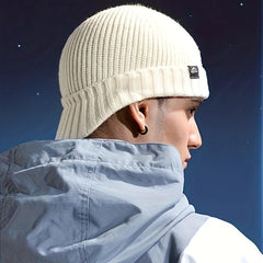 Men's Plush Knitted Beanie Hat, Windproof & Warm