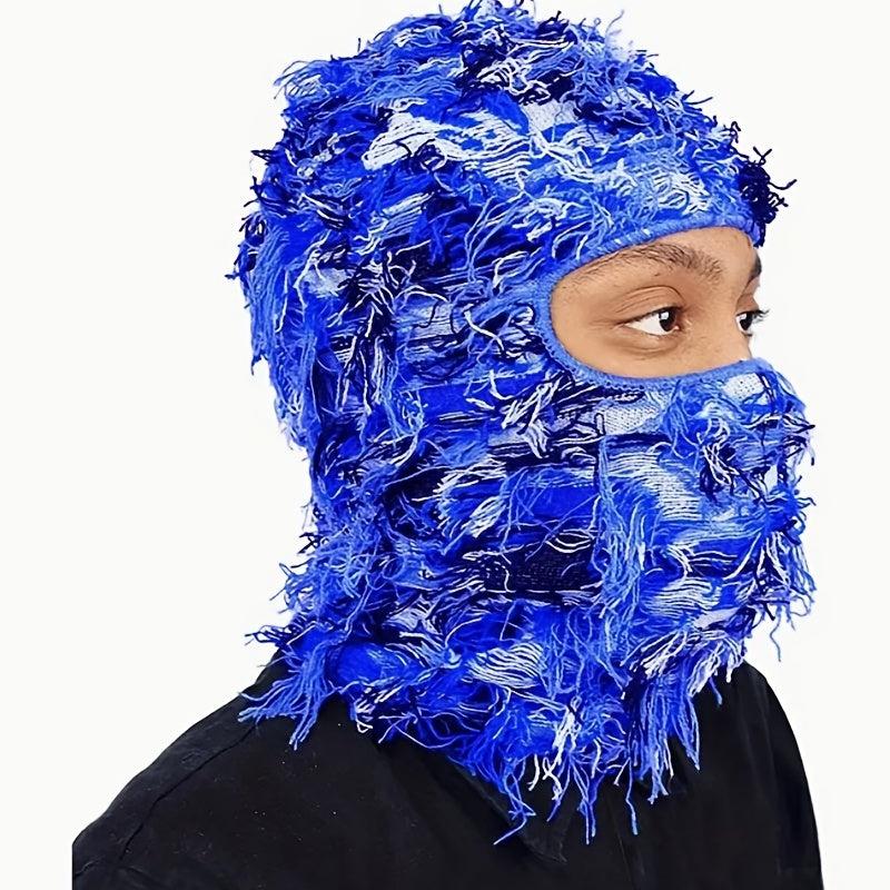 Hip Hop Tassel Balaclava Full Cover Mask Camouflage Knitted Headgear