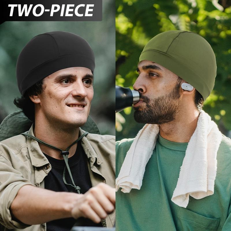2Pcs Moisture Wicking Helmet Cap Cooling Beanie Hat For Running Cycling