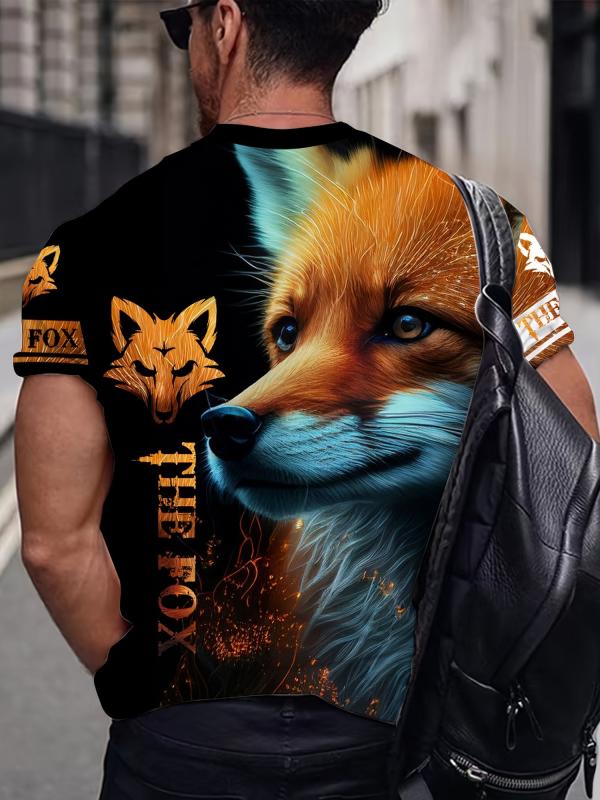 Men's Fox Animal Print Short Sleeve T-shirt
