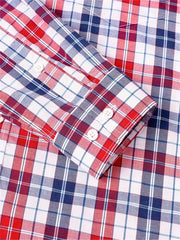 Men's Plaid Long Sleeve Shirt for Spring Autumn