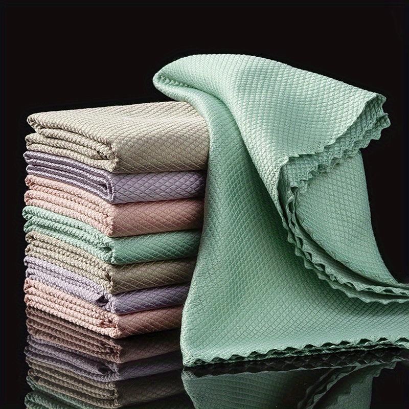 10pcs Glass Cleaning Towels Absorbent Kitchen Towel Glass Wiping Cloth