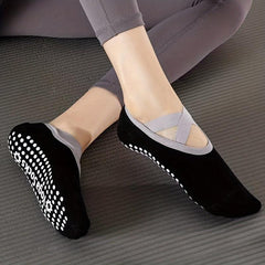 Cross Strap Non Slip Yoga Socks for Pilates Barre Ballet Fitness