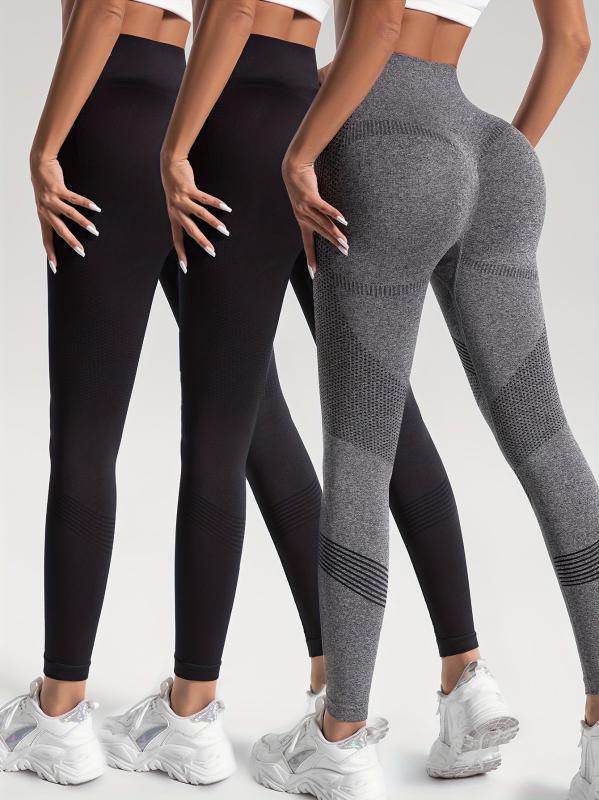 3pcs High Waisted Yoga Pants Running Leggings