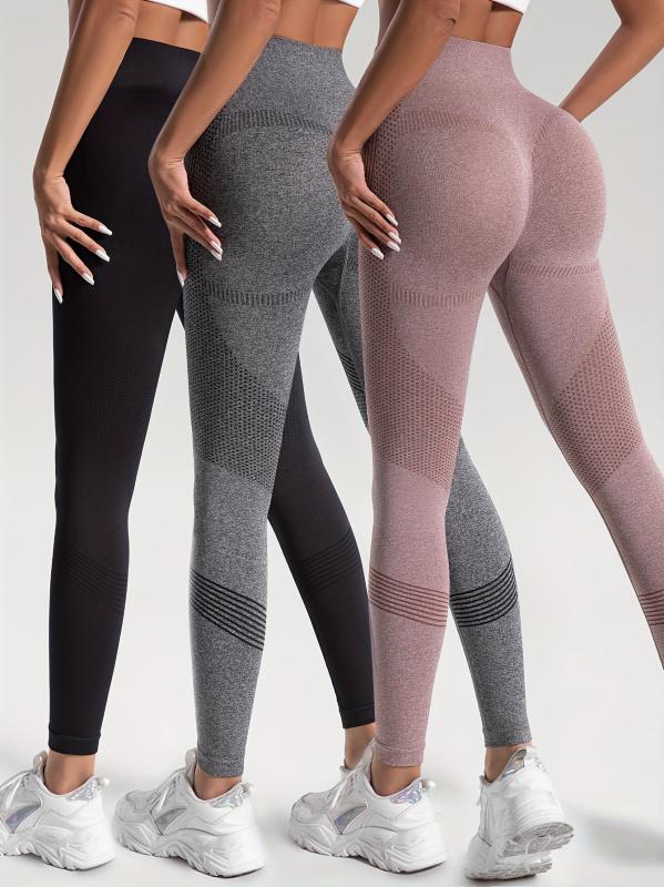 3pcs High Waisted Yoga Pants Running Leggings