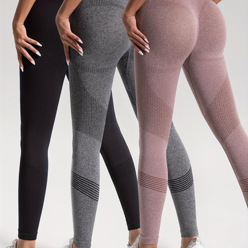 3pcs High Waisted Yoga Pants Running Leggings