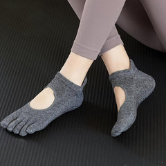 Non slip Grips Yoga Socks Five toe Split Socks Backless Breathable Sports Socks