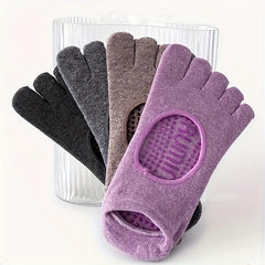 Non slip Grips Yoga Socks Five toe Split Socks Backless Breathable Sports Socks