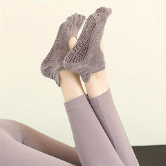 Non slip Grips Yoga Socks Five toe Split Socks Backless Breathable Sports Socks