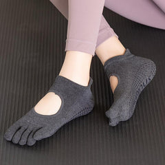 Non slip Grips Yoga Socks Five toe Split Socks Backless Breathable Sports Socks