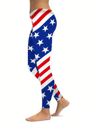 Women's American Flag Star & Striped Leggings for Yoga