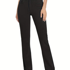 Solid Pants With Pockets Sports Fitness Yoga Running