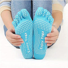 Women's Colorful Full Toe Grip Socks Non Slip Non Skid Gel Bottom