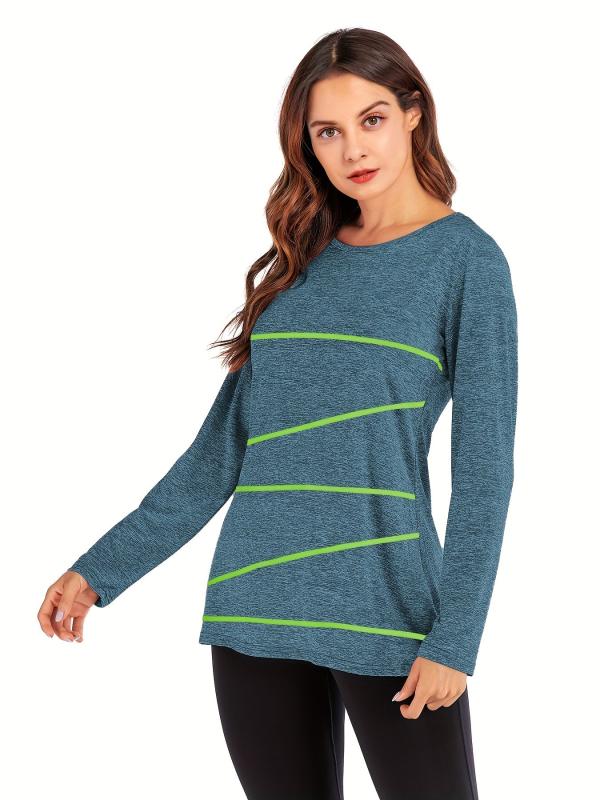 Criss Cross Back Long Sleeve Yoga Shirt Lightweight Quick Dry