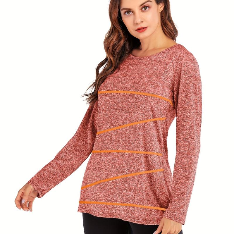 Criss Cross Back Long Sleeve Yoga Shirt Lightweight Quick Dry